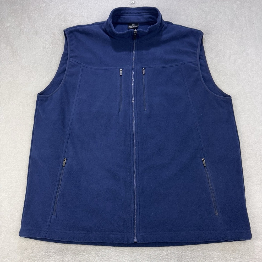 SCOTTeVEST Fireside Fleece Vest Mens XXL Navy Blue 15 Pocket‎ Travel Utility 2XL